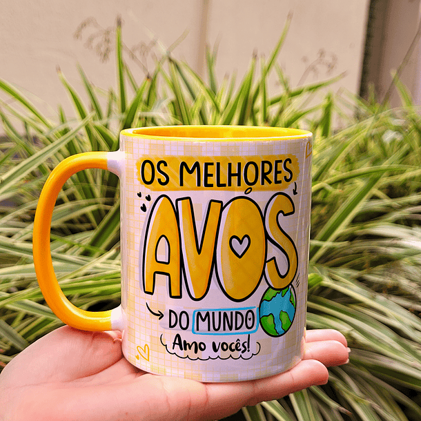 Arte Caneca Os Melhores Avós do Mundo Amo Vocês Dia dos Avós Arquivo Png