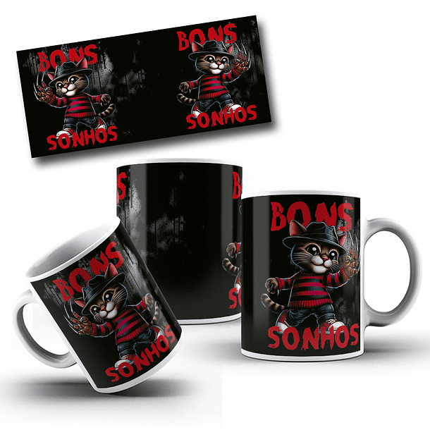 10 Artes para Caneca Gatinhos Cute Arquivo Editável 4