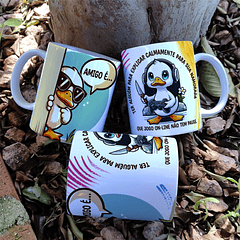 7 Artes para Caneca Amizade Patinho Arquivo em Arquivo Editável