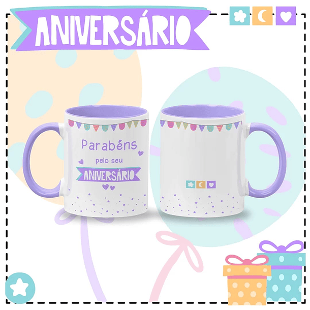 8 Artes para Caneca Aniversário Arquivo em Jpg  2