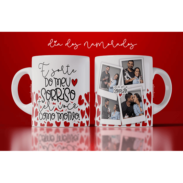 Arte Caneca E Sorte Do Meu Sorriso Ter Você Como Motivo Arquivo Png