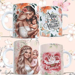 Arte Caneca Mãe Te Amo Muito Arquivo Png