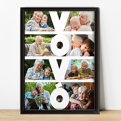 Arte Quadro Vovó Dia Dos Avós Inclusa Versão Masculina Arquivo Png