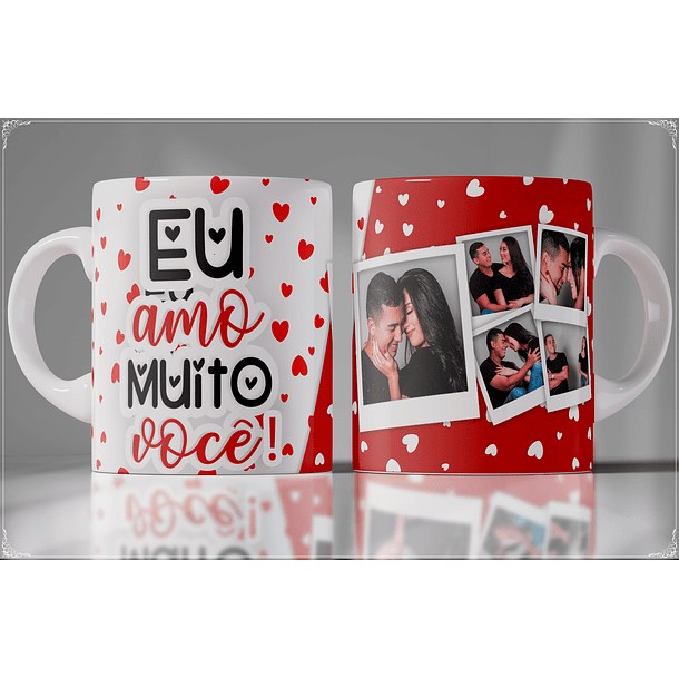 Arte Caneca Eu Amo Muito Você! Arquivo Png