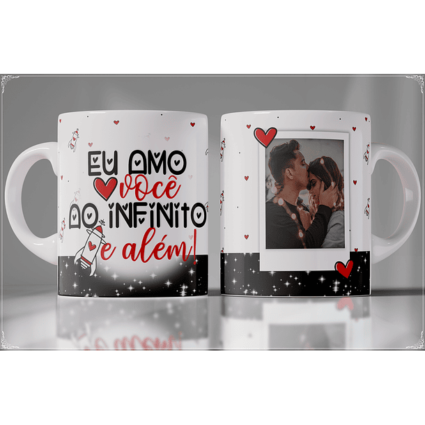 Arte Caneca Eu Amo Você Ao Infinito e Aelm Arquivo Png