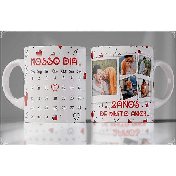 Arte Caneca Nosso Dia  Anos De Muito Amor... Arquivo Png