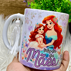 Arte Caneca Feliz Dia Das Mães Princesa Ariel Arquivo Png
