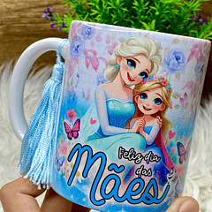 Arte Caneca Feliz Dia Das Mães Princesa Elsa Arquivo Png