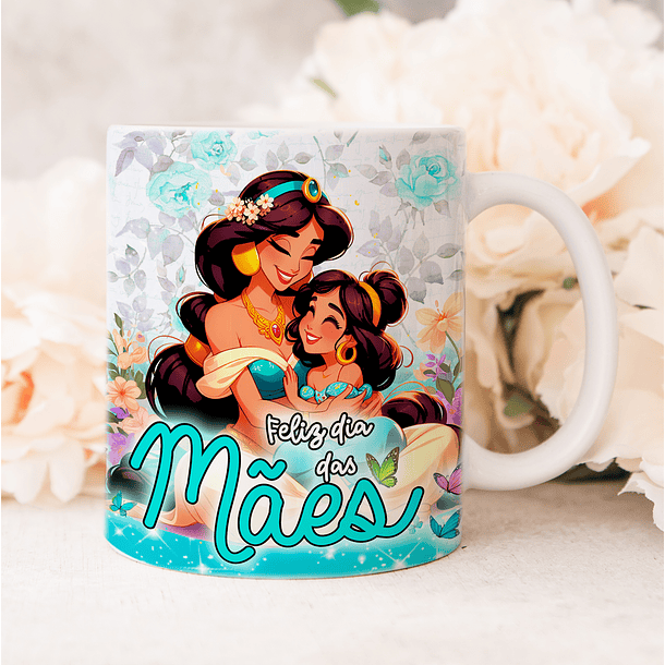 Arte Caneca Feliz Dia Das Mães Princesa Jasmine Arquivo Png