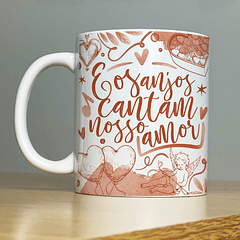 Arte Caneca E Os Anjos Cantam Nosso Amor Arquivo Png