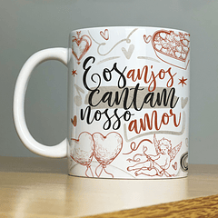 Arte Caneca E Os Anjos Cantam Nosso Amor Arquivo Png