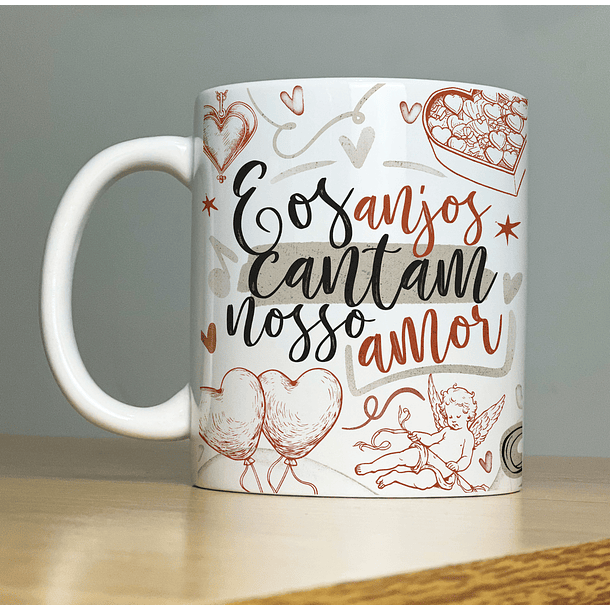Arte Caneca E Os Anjos Cantam Nosso Amor Arquivo Png 3