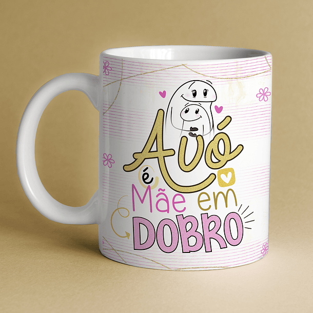 Arte Caneca Avó É Mãe Em Dobro Arquivo Png