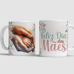 Arte Caneca Feliz Dia Das Mães Mãos Arquivo Png