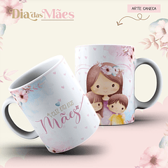 Arte Caneca Feliz Dia Das Mães Mãe e seus Filhos Arquivo Png