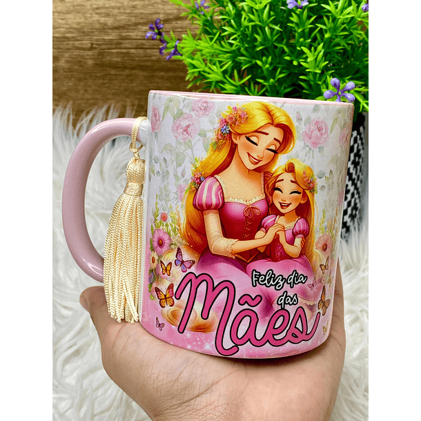 Arte Caneca Feliz Dia Das Mães Princesa Raponzel   Arquivo Png