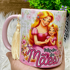 Arte Caneca Feliz Dia Das Mães Princesa Raponzel   Arquivo Png