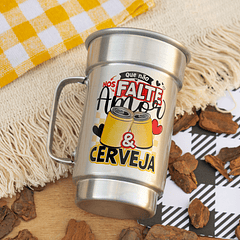 Arte Caneca Chopp Que Não Falte Amor & Cerveja Arquivo Png