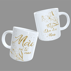 Arte Caneca Mãe Eu Te Amo Feliz Dia Das Mães Dourado Arquivo Png