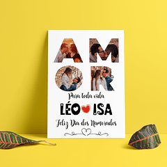 Arte Quadro dia dos Namorados Amor Para Toda Vida Nomes Arquivo Png