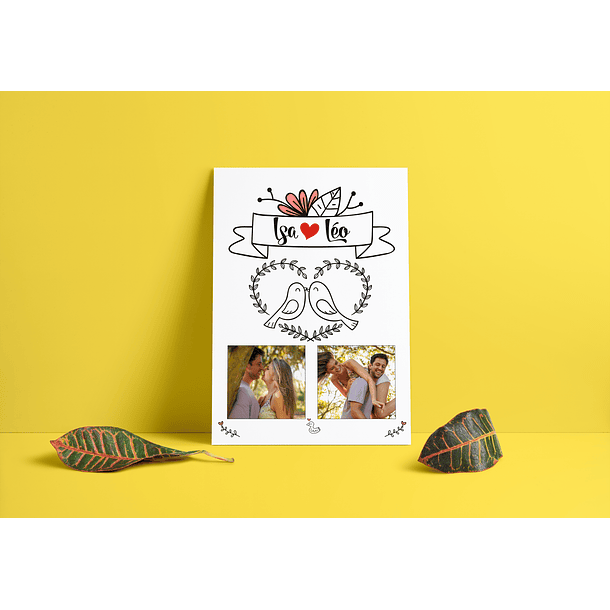 Arte Quadro dia dos Namorados Casal de Pombos Arquivo Png