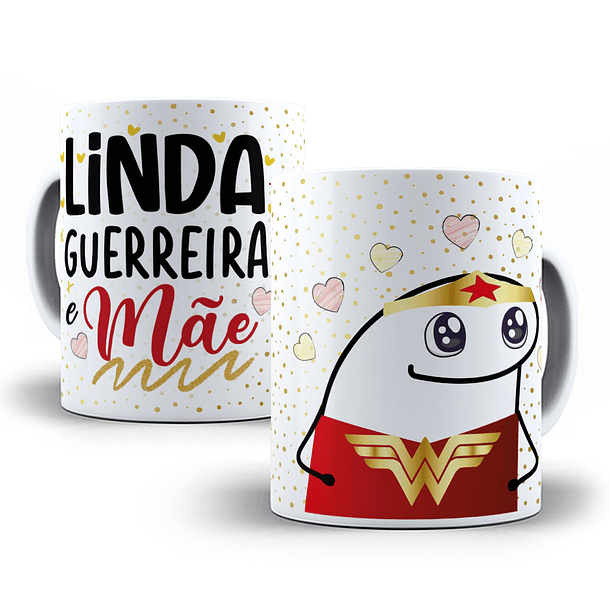 Arte Caneca Linda Guerreira e Mãe Arquivo Png