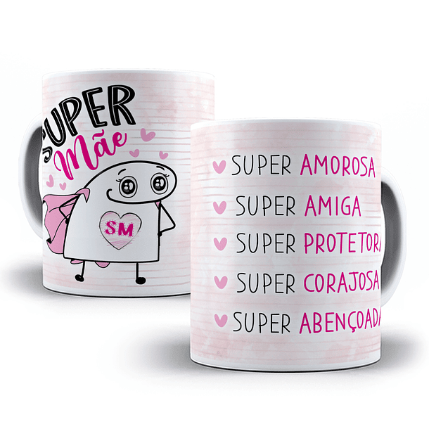Arte Caneca Super Mãe Super Amorosa Super Amiga Super Proterora Super Corajosa Super Abençoada Arquivo Png