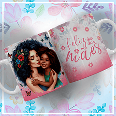 Arte Caneca Feliz Dia Das Mães Mãe E Filha Rosa Flores Arquivo Png