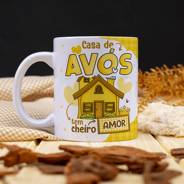Arte Caneca Casa De Avós Tem Cheiro  Amor  Arquivo Png