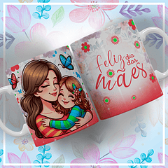 Arte Caneca Feliz Dia Das Mães Mãe E Filha Vermelho Arquivo Png