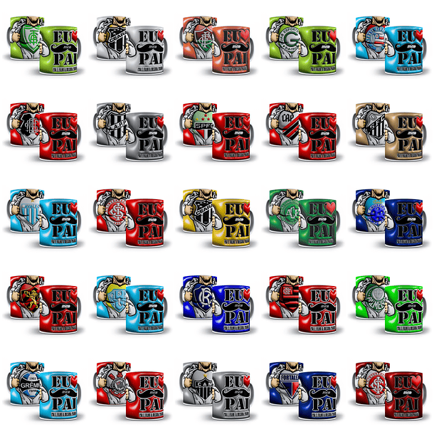 63 Artes Caneca Times Pais e Filhos Dia dos Pais Inflados Arquivo em Jpg  2