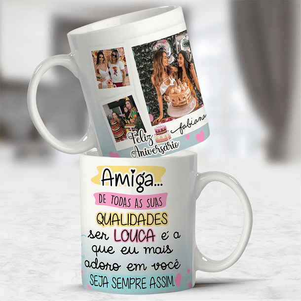 10 Artes para Caneca Feliz Aniversário com Foto Arquivo Editável  8