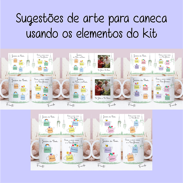 Artes para Caneca Dia dos Avós Meus Netinhos em Linhas Arquivo Png 2