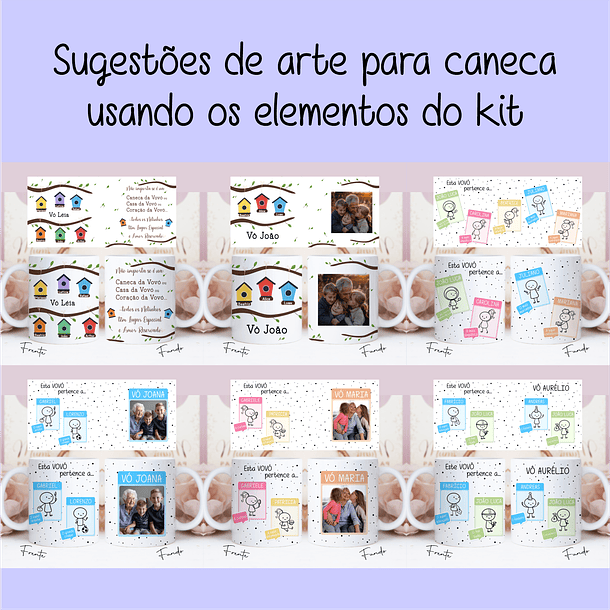 Artes para Caneca Dia dos Avós Meus Netinhos em Linhas Arquivo Png 5