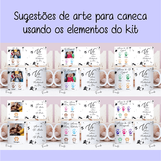 Artes para Caneca Dia dos Avós Meus Netinhos em Linhas Arquivo Png 6