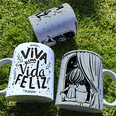 4 Artes Caneca Garotas Frases Arquivo Editável