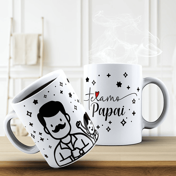 10 Artes Caneca Dia dos Pais Minimalista Arquivo Editável  5