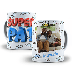 Arte Caneca Super Pai 3D Com Foto Arquivo Png