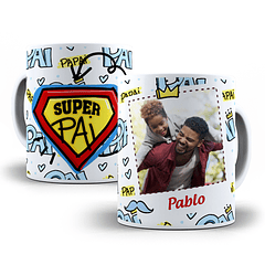 Arte Caneca Super Pai Papai Com Foto Arquivo Png