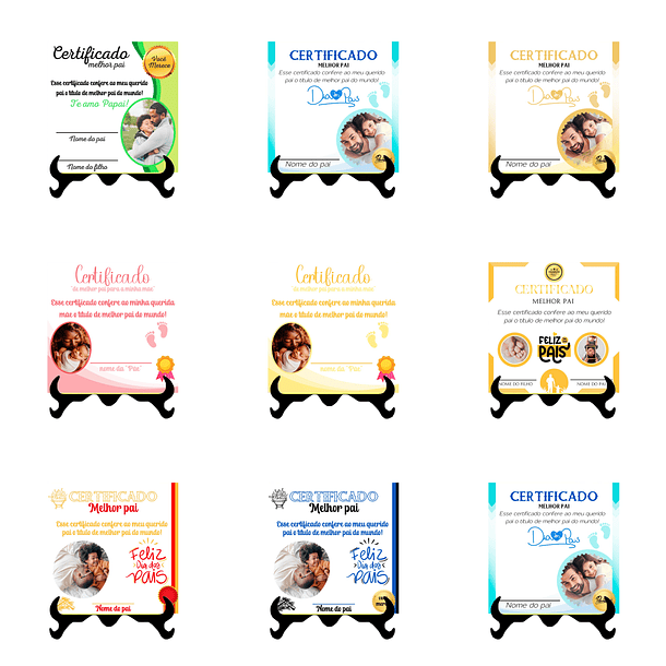 18 Artes para Caneca e Azulejo Dia dos Pais Certificado Melhor Pai Arquivo em Jpg 2