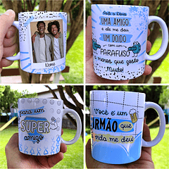 21 Artes para Caneca Amizade Masculino Arquivo Editável