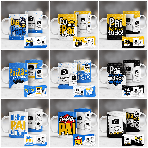 20 Artes para Caneca Dia dos Pais Arquivo Editável 1