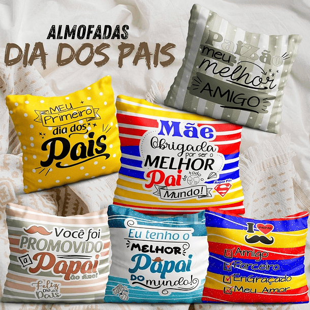 42 Artes para Caneca Camisa e Almofada Dia dos Pais Arquivo Editável 2