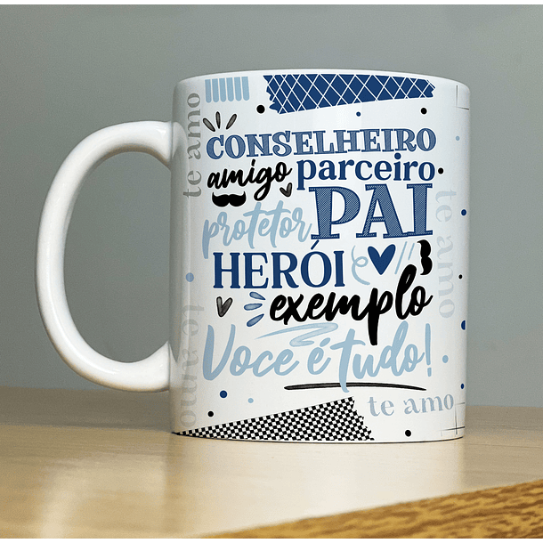 Arte Caneca Conselheiro Amigo Parceiro Pai Protetor Heroi Exemplo AT Arquivo Png