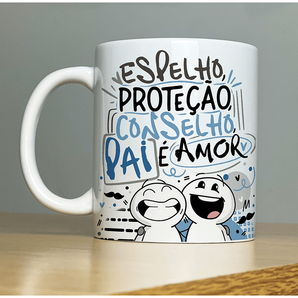 Arte Caneca Espelho Proteção Conselho Pai É Amor AT Arquivo Png