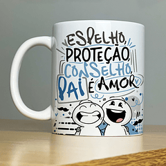 Arte Caneca Espelho Proteção Conselho Pai É Amor AT Arquivo Png