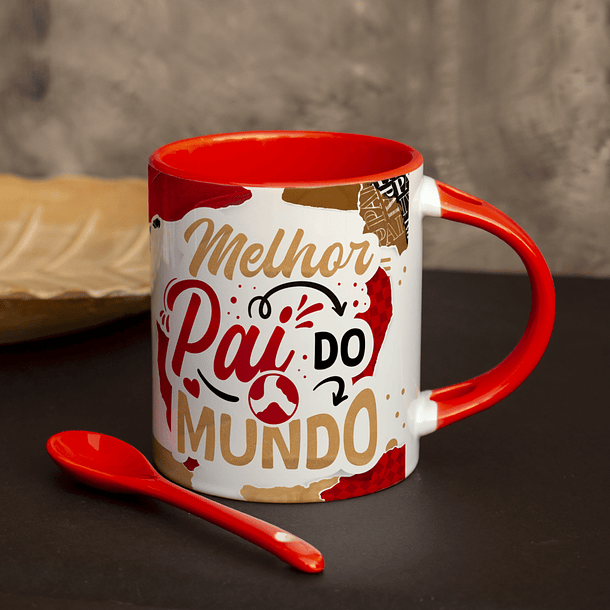Arte Caneca Melhor Pai Do Mundo Vermelho Arquivo Png