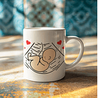 Arte Caneca Querido Papai neste dia dos pais estarei aninhado na barriga da mamãe Arquivo em Jpg 2