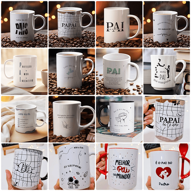 20 Artes para Caneca Dia dos Pais Arquivo Editável 1