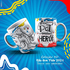 4 Artes para Caneca Dia dos Pais Meu Herói 3d Arquivo em Jpg  4